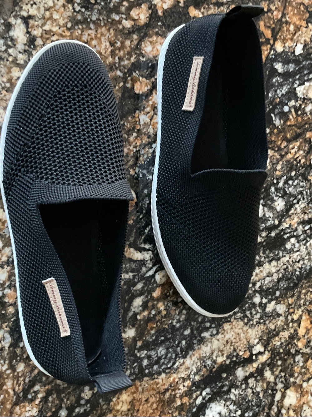 Tommy Bahama Black Knit Slip-On Flats